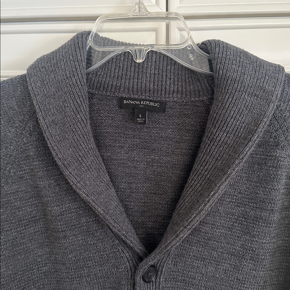 Banana Republic Charcoal Cardigan Large - Picture 2 of 4